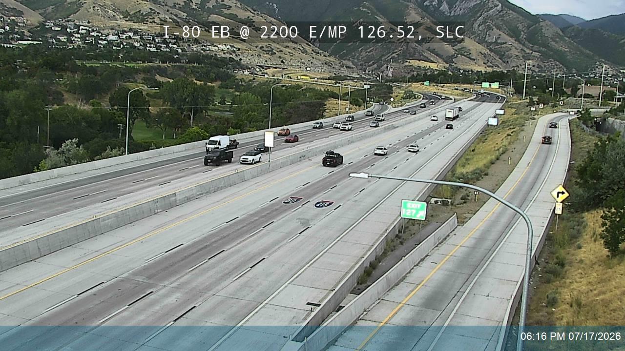 I-80 traffic camera, view east, Salt Lake City