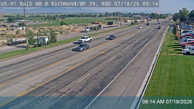 US-91 traffic camera, view north, Richmond, Utah