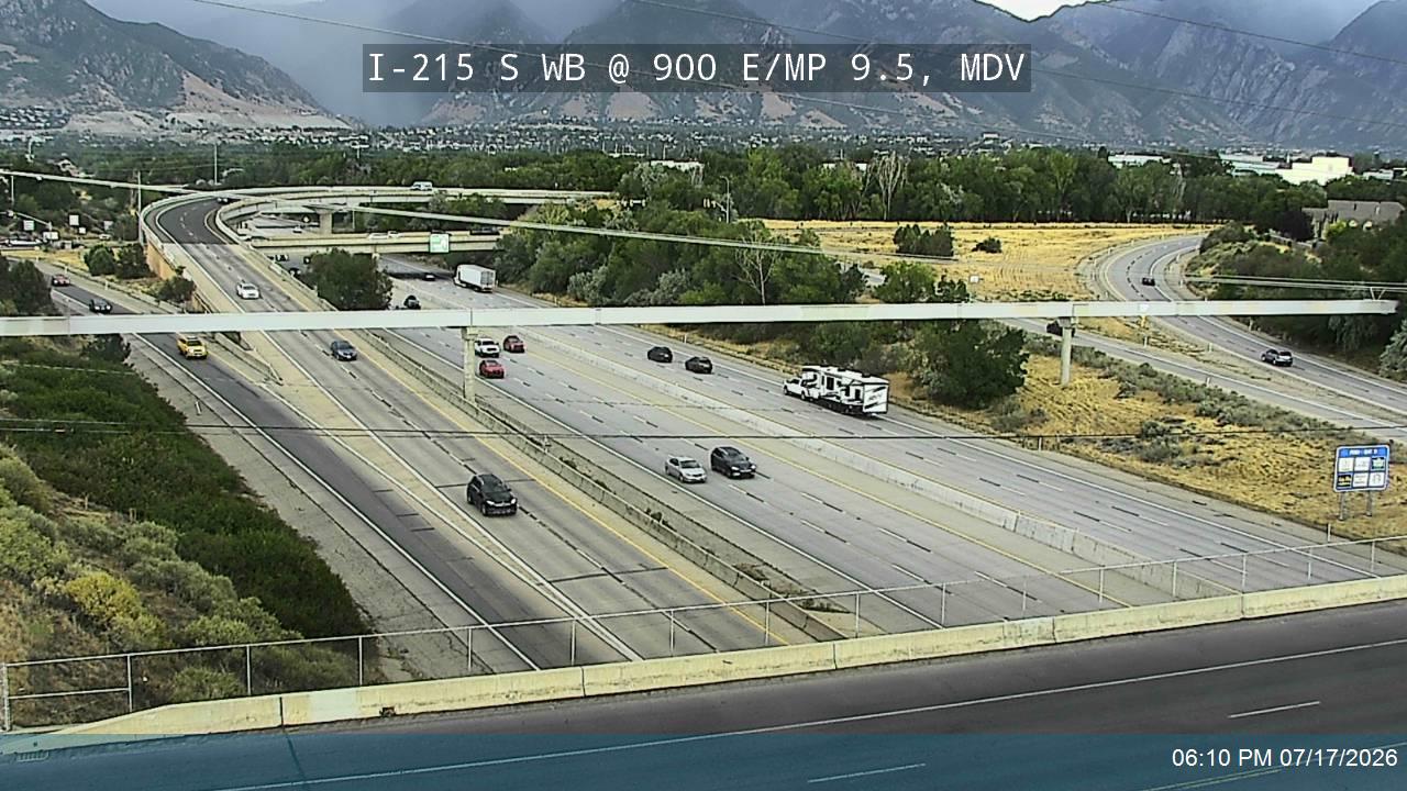 I-215 traffic camera, view west, Midvale, Utah