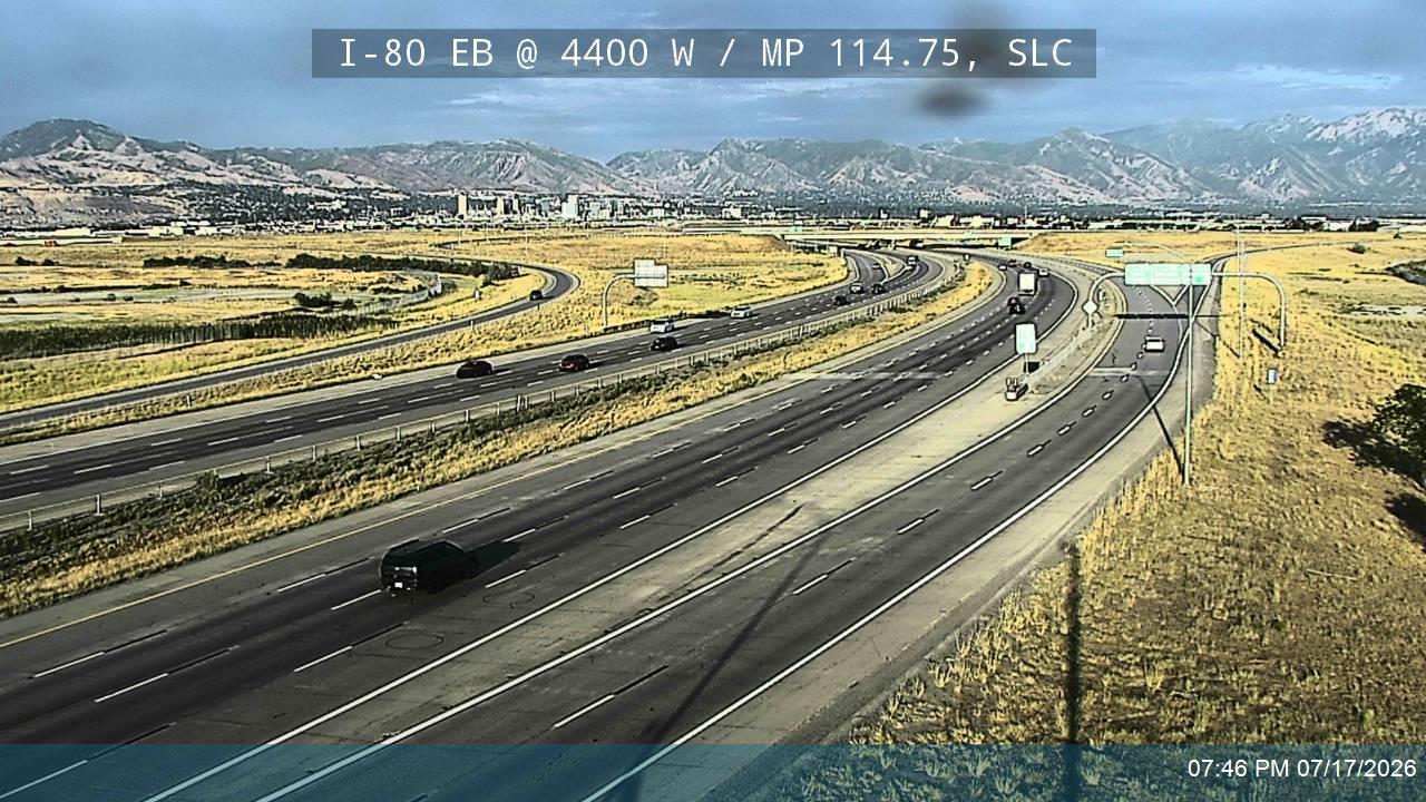 I-80 traffic camera, view east, Salt Lake City