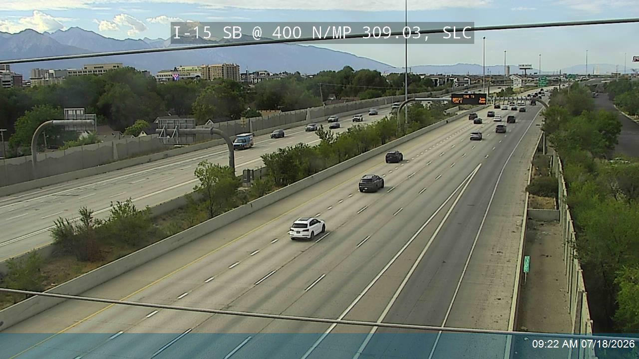 I-15 traffic camera, view south, Salt Lake City