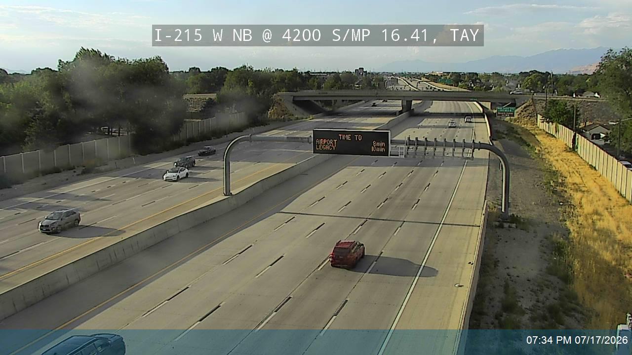 I-215 traffic camera, view north, Taylorsville
