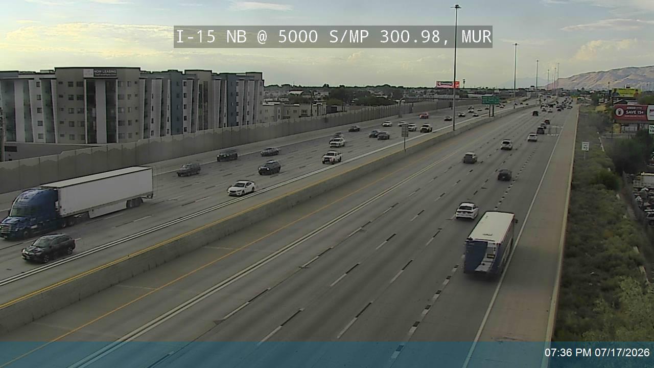 I-15 traffic camera, view north, Murray