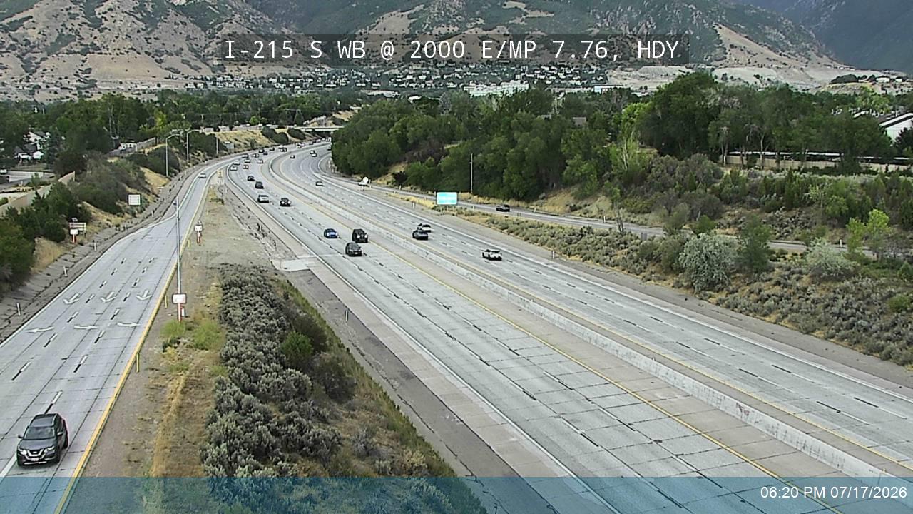 I-215 traffic camera, view west, Holladay