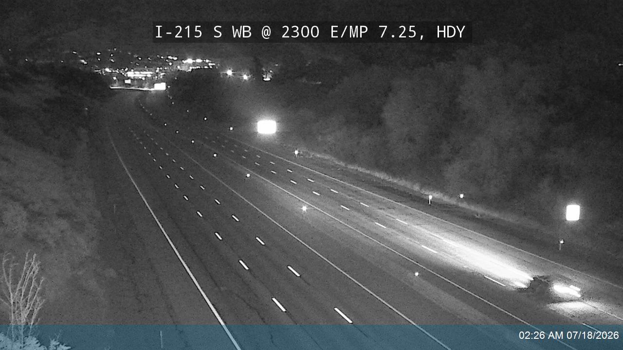I-215 traffic camera, view west, Holladay