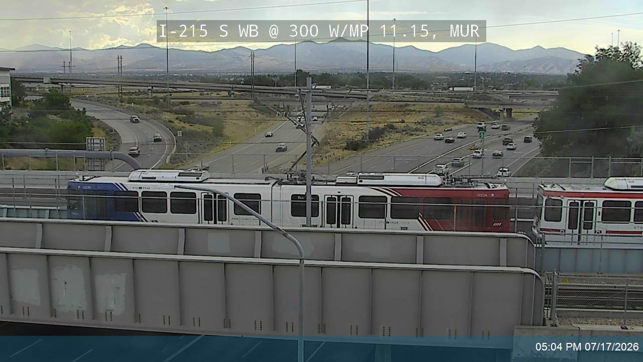 I-215 traffic camera, view west, Murray, Utah