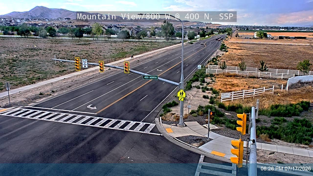 400 N traffic camera, view east, Saratoga Springs, Utah