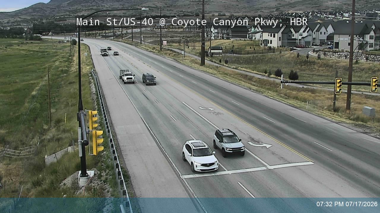 US-40 traffic camera, view south, Heber City, Utah