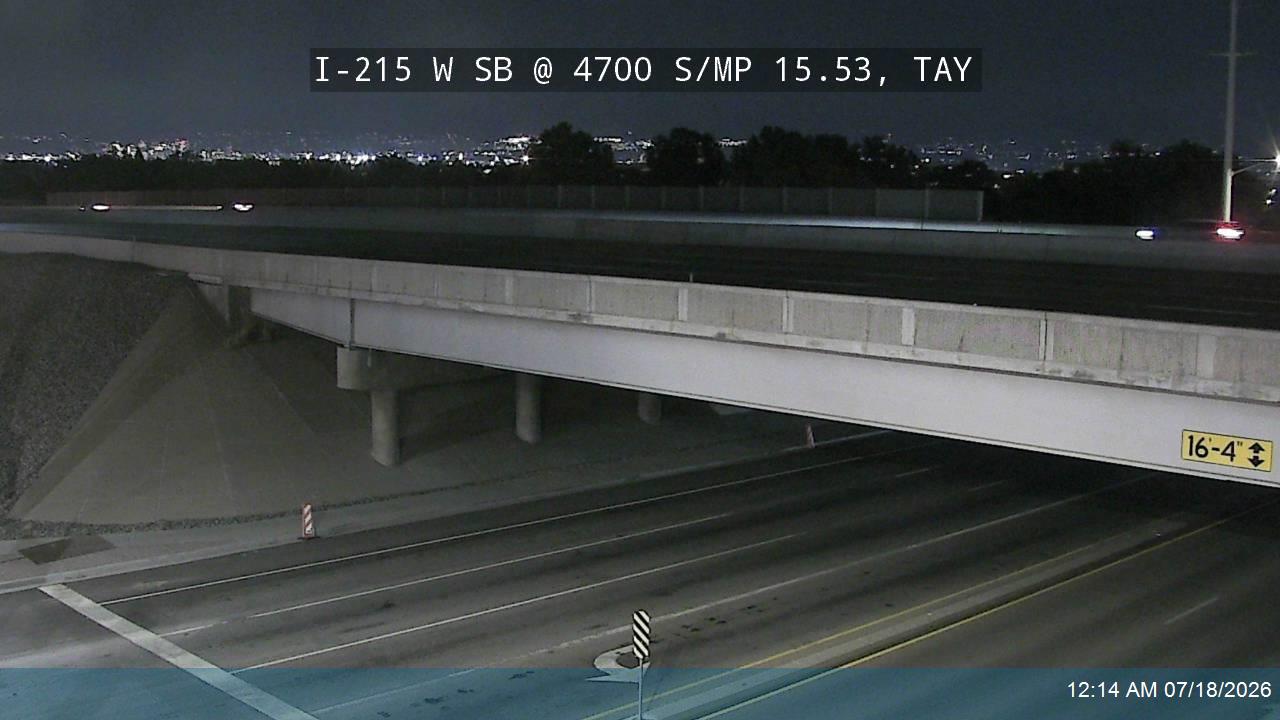 I-215 traffic camera, view south, Taylorsville