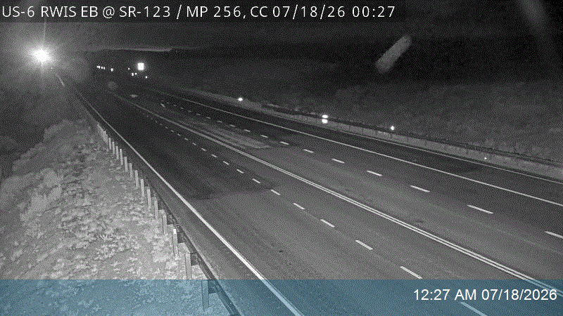 US-6 RWIS EB @ SR-123 / MP 256, CC traffic camera, Carbon County