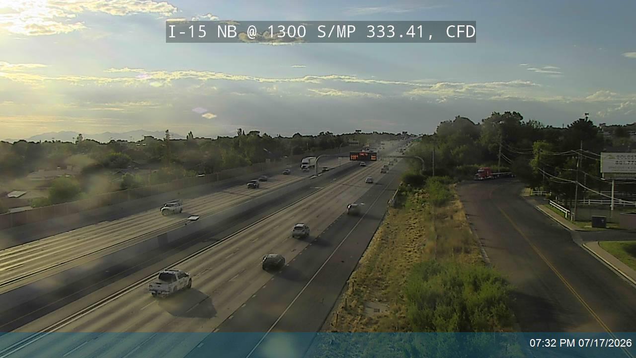 I-15 traffic camera, view north, Clearfield