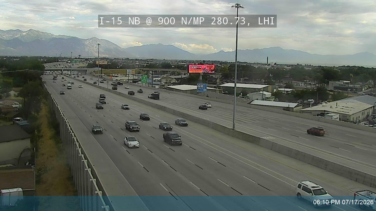 I-15 traffic camera, view north, Lehi