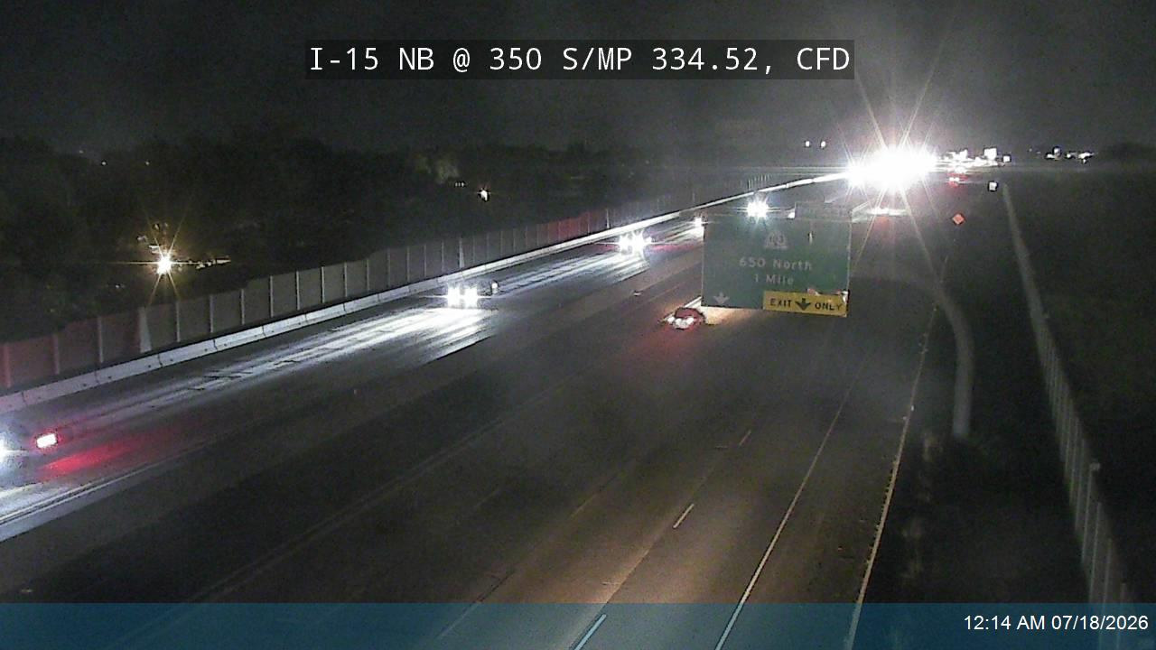 I-15 traffic camera, view north, Clearfield