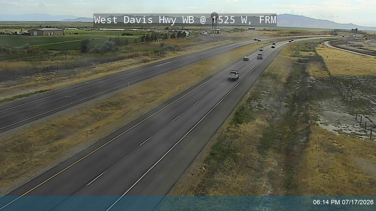 West Davis Hwy traffic camera, view west, Farmington, Utah