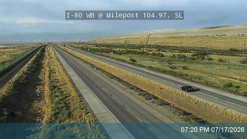 I-80 WB @ Milepost 104.97, SL traffic camera, Salt Lake County