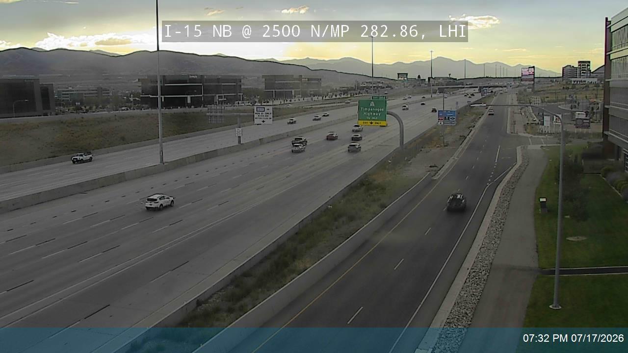 I-15 traffic camera, view north, Lehi