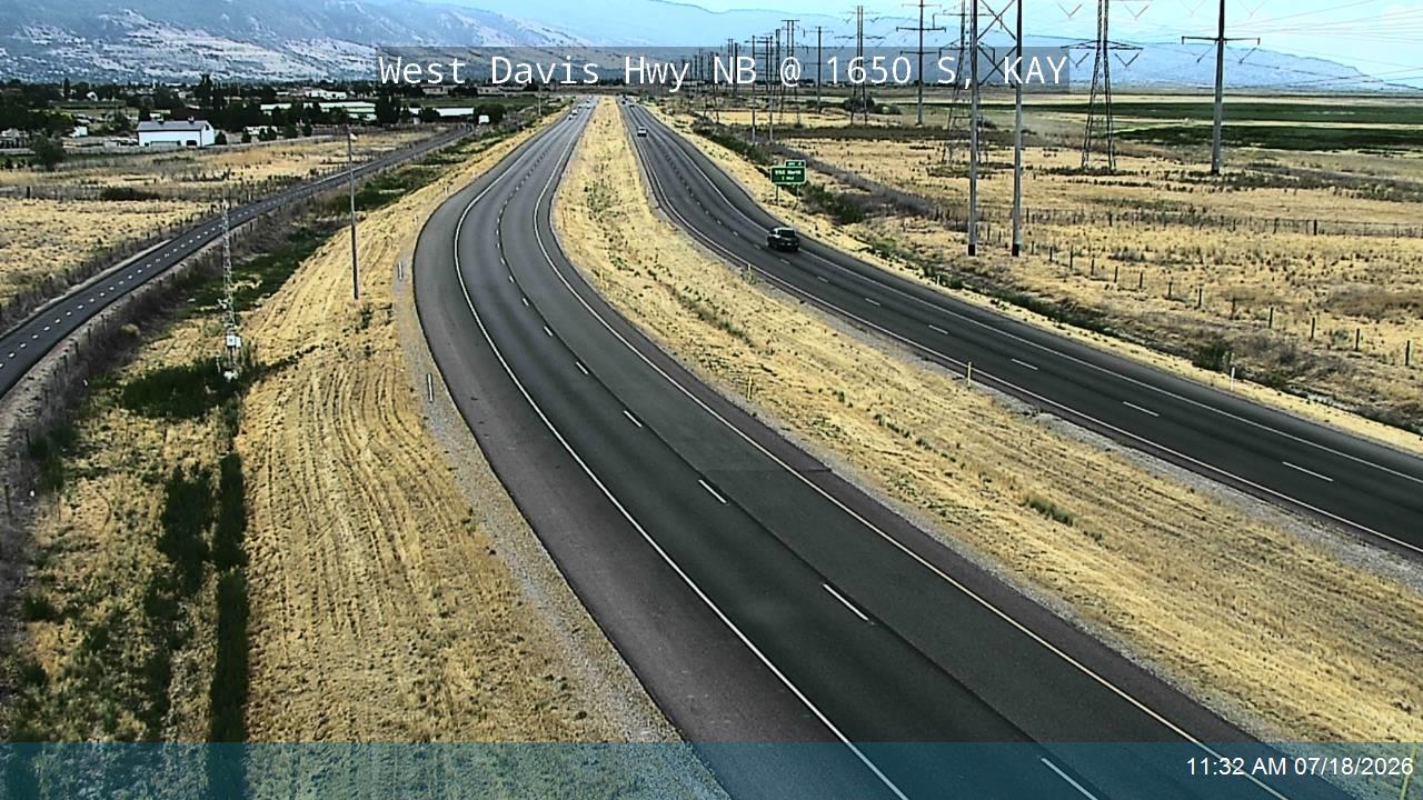 West Davis Hwy traffic camera, view north, Kaysville, Utah