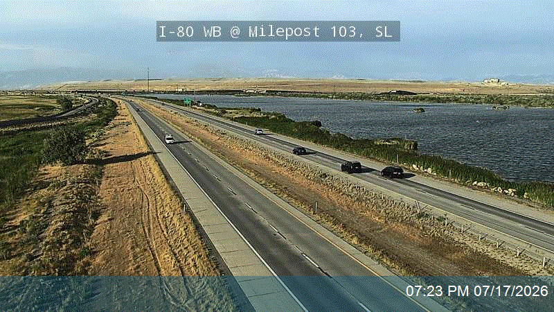 I-80 WB @ Milepost 103, SL traffic camera, Salt Lake County