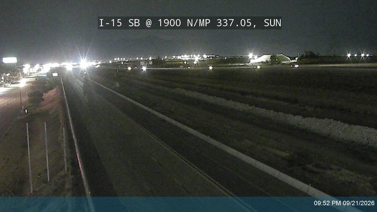 I-15 SB @ 1900 N / MP 337.05, SUN
