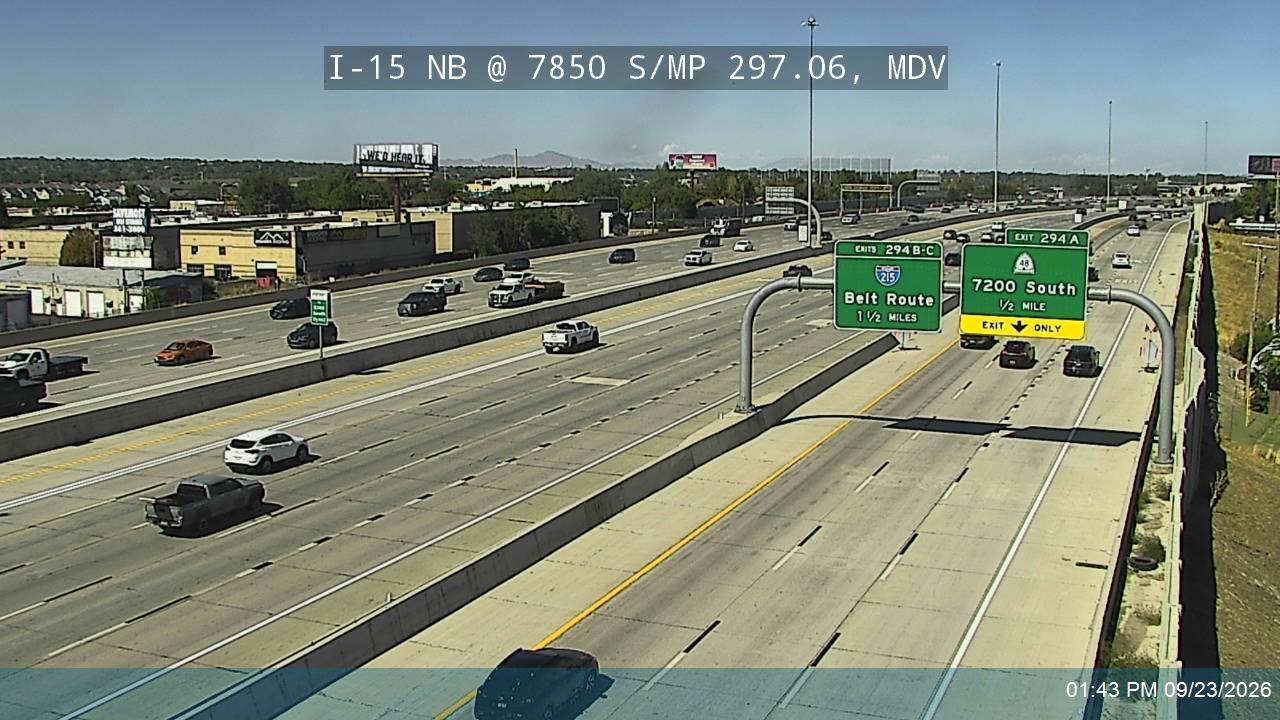 I-15 NB @ 7850 S / MP 297.06, MDV