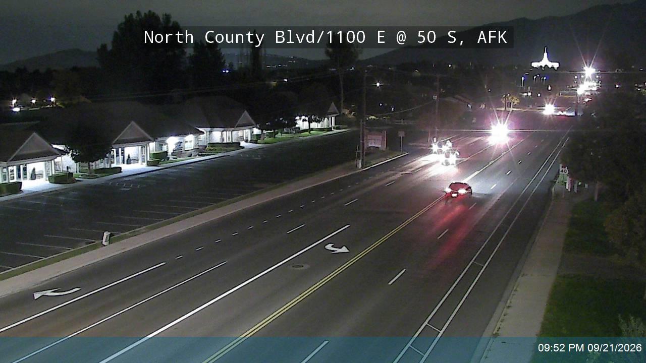 North County Blvd / 1100 E, AFK / 2000 W, PLG / SR-129 @ 50 S, AFK / 1100 N, PLG, AFK