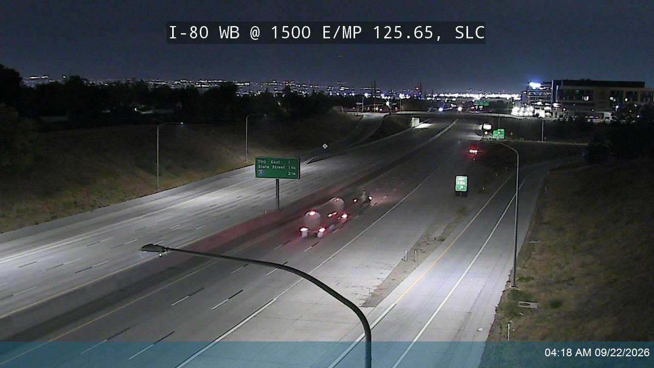 I-80 WB @ 1500 E / MP 125.65, SLC