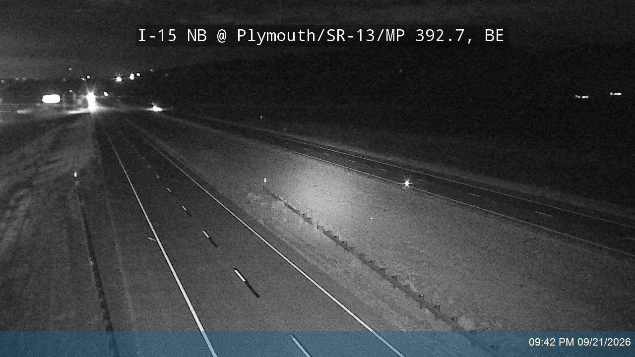 I-15 NB @ Plymouth / SR-13 / MP 392.7, BE