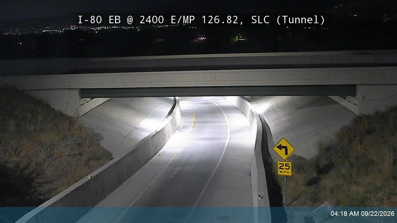 I-80 EB @ 2400 E / MP 126.82, SLC (Tunnel)