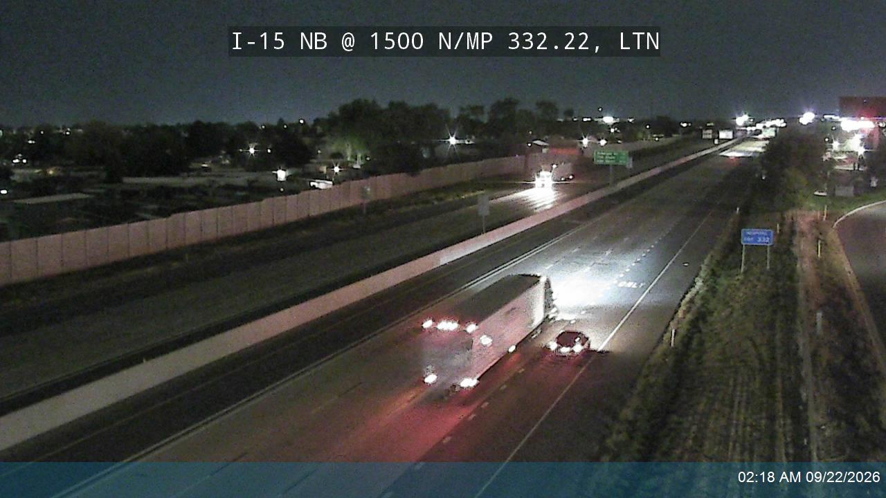 I-15 NB @ 1500 N / MP 332.22, LTN