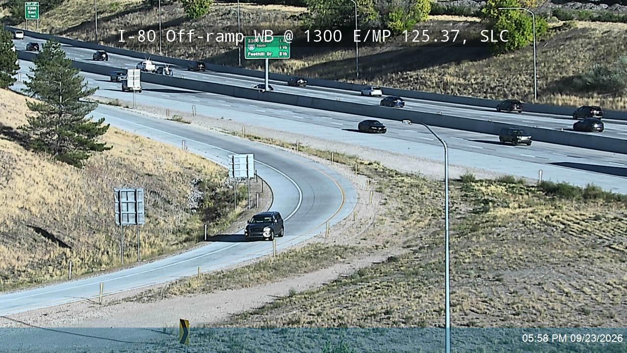 I-80 Off-ramp WB @ 1300 E / MP 125.37, SLC