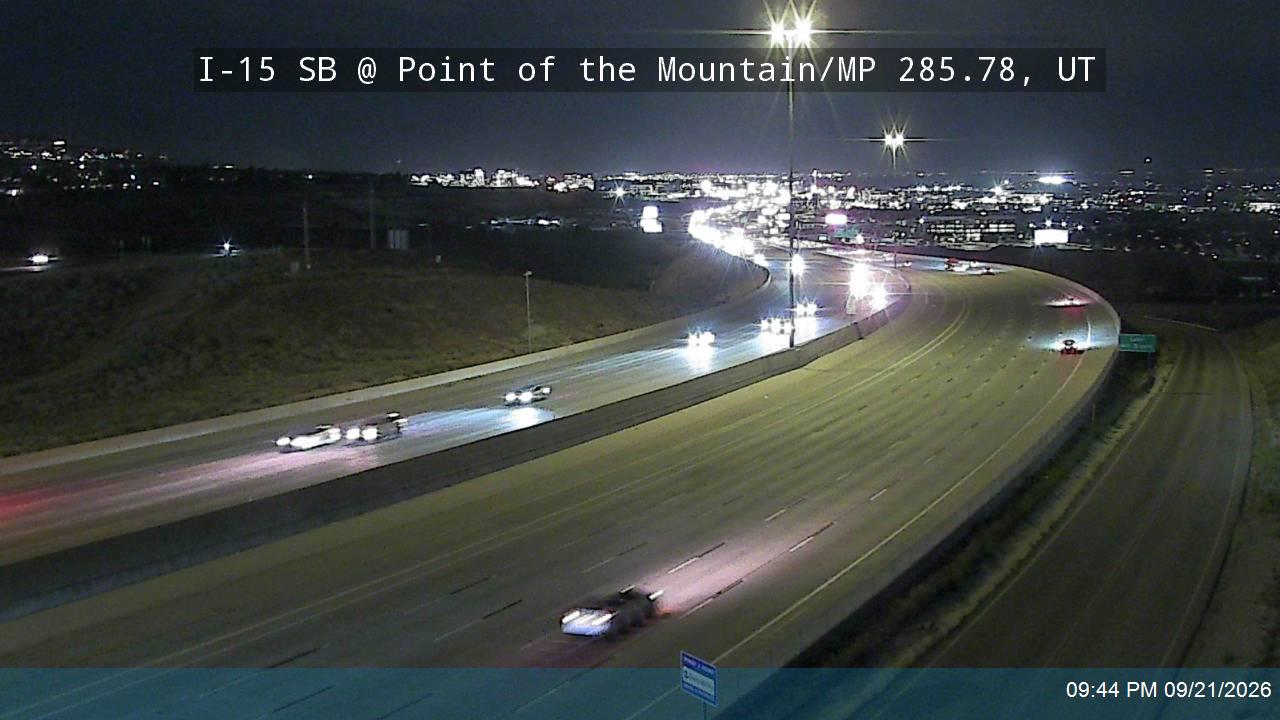 I-15 SB @ Point of the Mountain / MP 285.78, UT