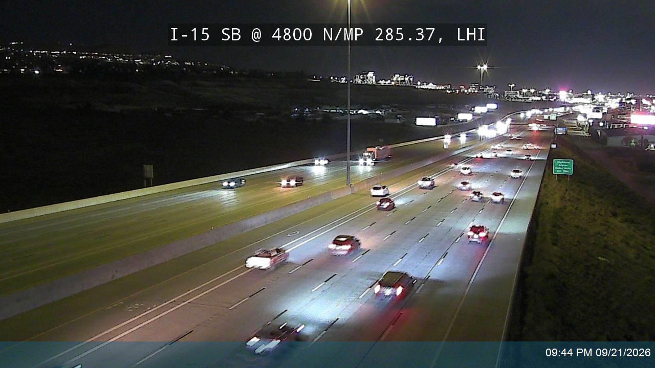 I-15 SB @ 4800 N / MP 285.37, LHI