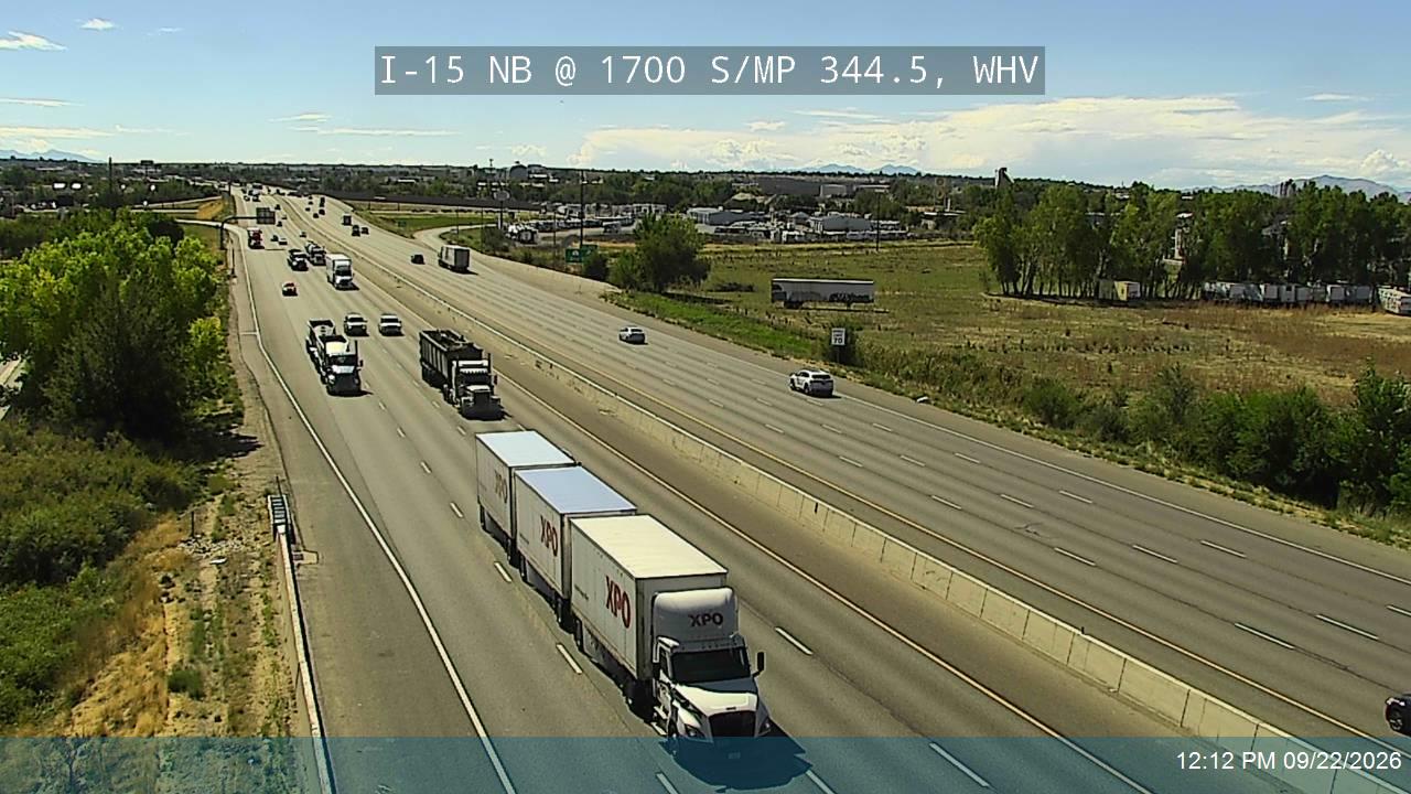 I-15 NB @ 1700 S / River Canal / MP 344.5, WHV