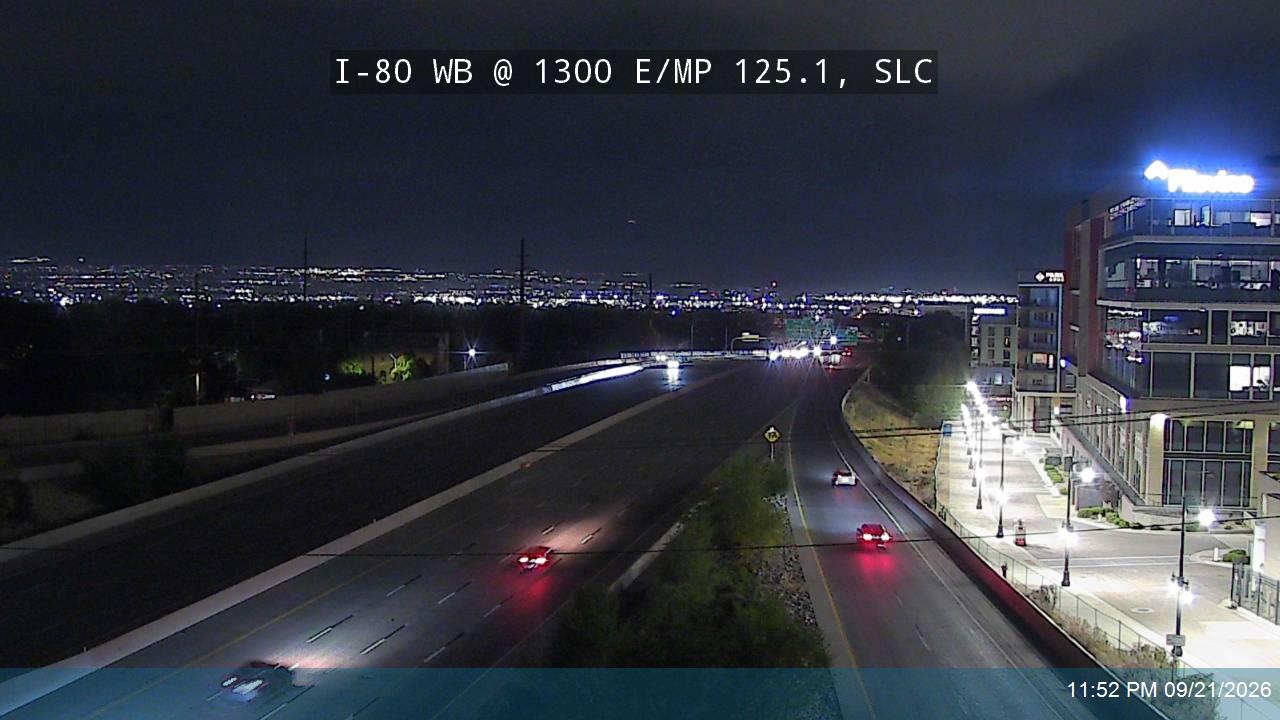 I-80 WB @ 1300 E / MP 125.1, SLC