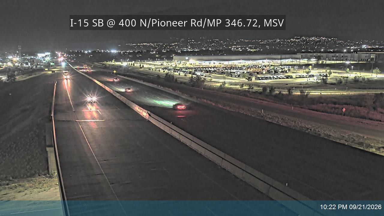 I-15 SB @ 400 N / Pioneer Rd / MP 346.72, MSV