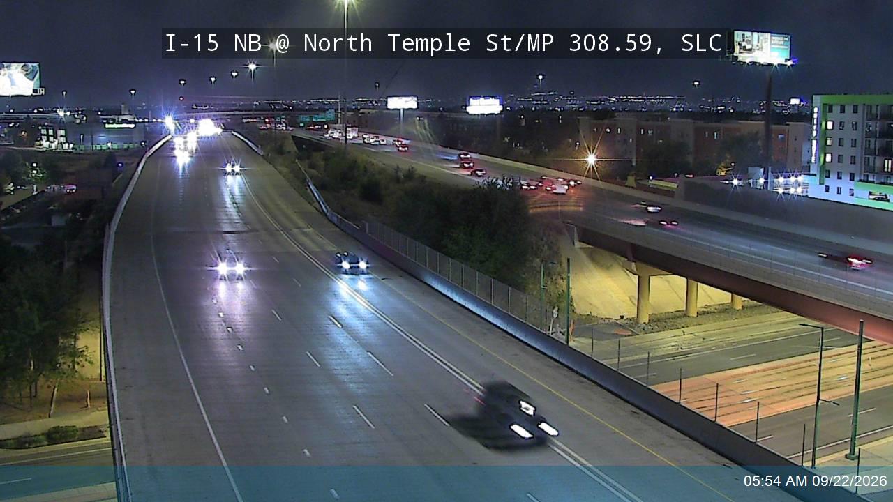 I-15 NB @ North Temple St / MP 308.59, SLC