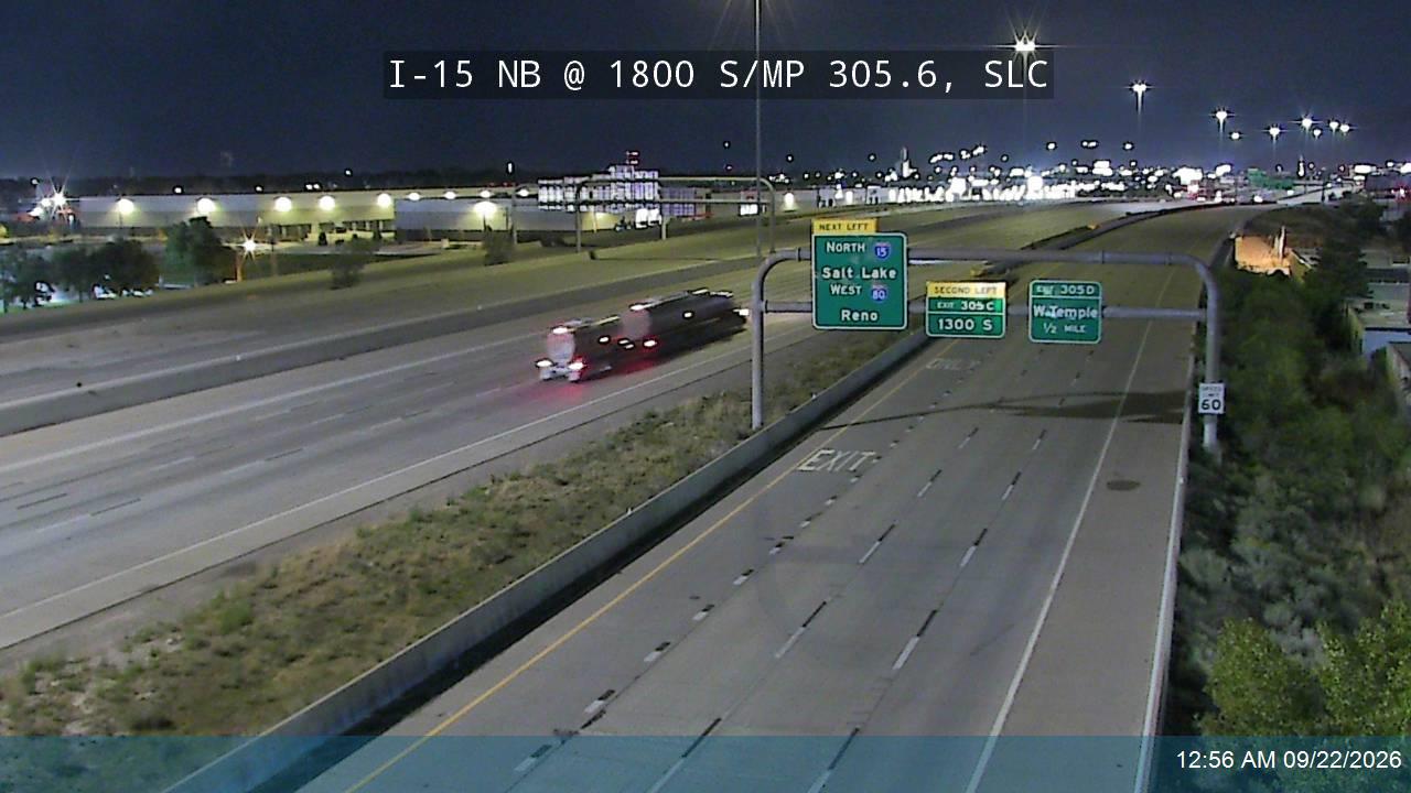 I-15 NB @ 1800 S / MP 305.6, SLC