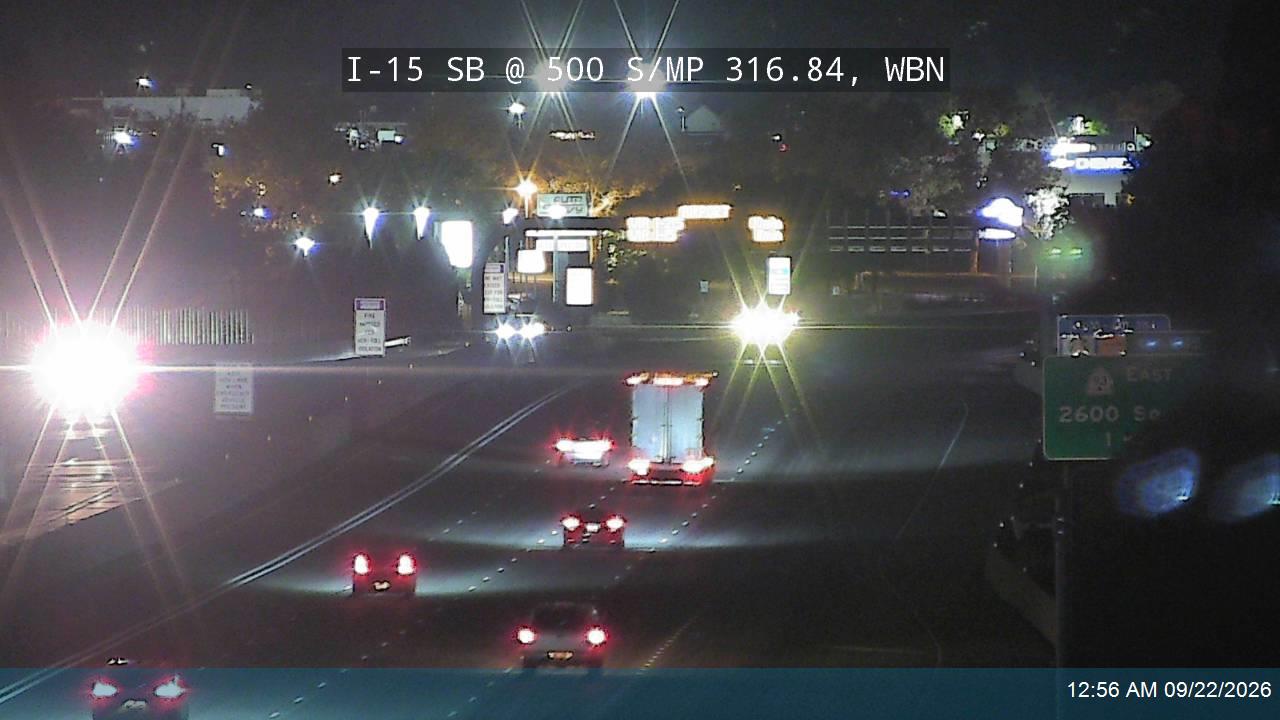 I-15 SB @ 500 S / SR-68 / MP 316.84, WBN