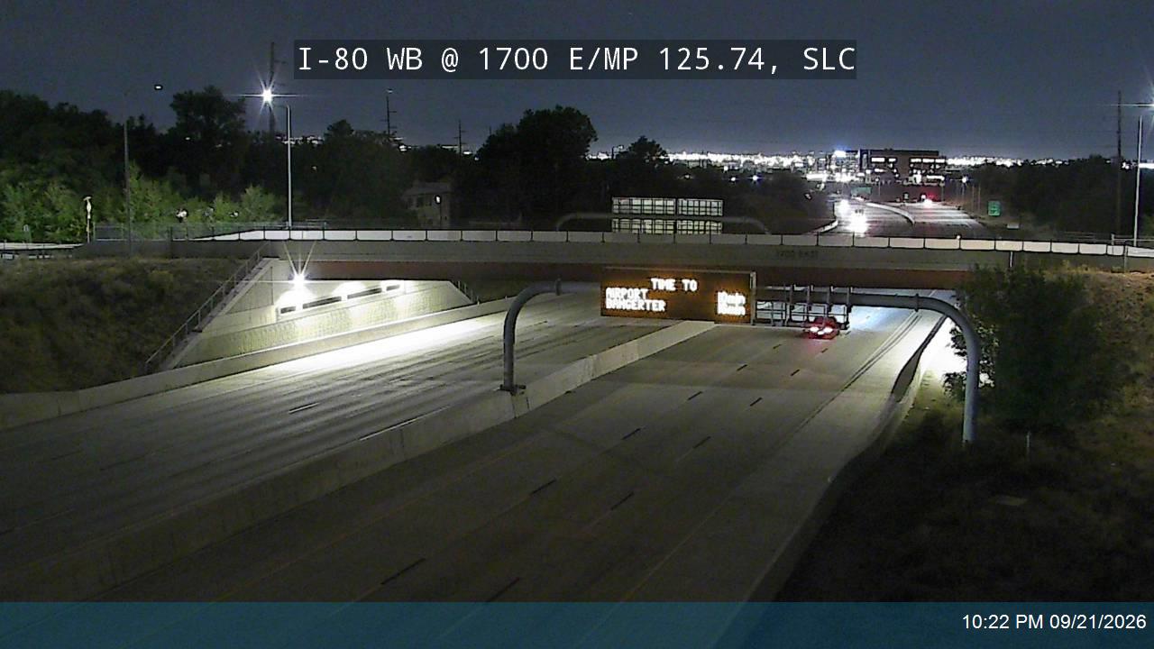 I-80 WB @ 1700 E / MP 125.74, SLC