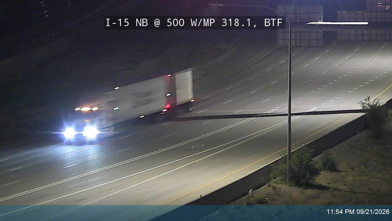 I-15 NB @ 500 W / US-89 / MP 318.1, BTF