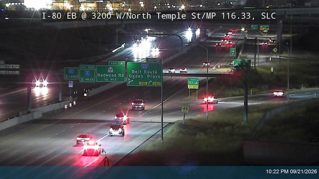 I-80 EB @ 3200 W / North Temple St / MP 116.33, SLC