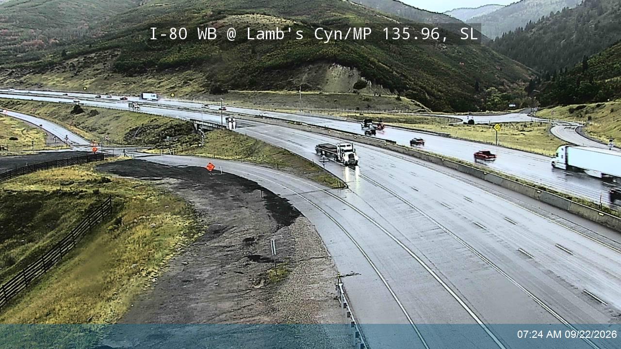 I-80 / Parleys Canyon WB @ Lambs Canyon Rd On-ramp / MP 135.96, SL