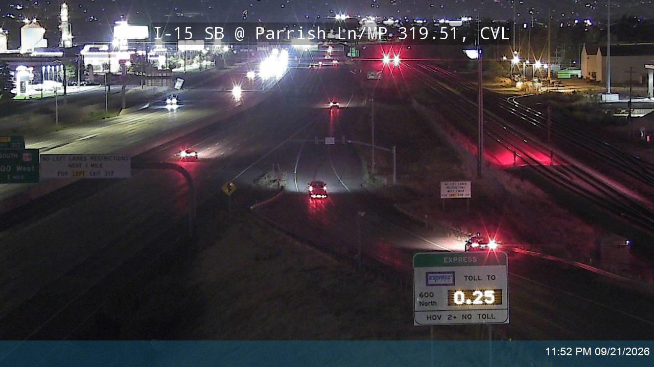 I-15 SB @ Parrish Ln / 400 N / SR-105 / MP 319.51, CVL