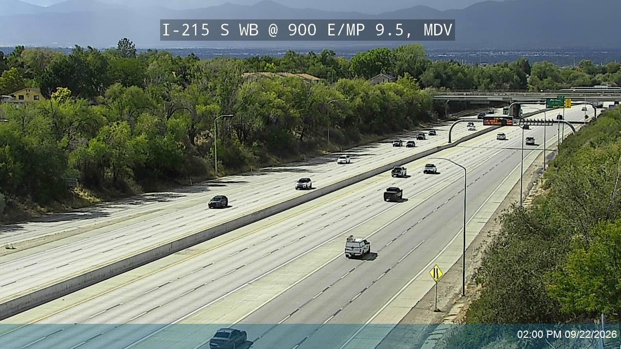 I-215 S WB @ 900 E / SR-71 / MP 9.5, MDV