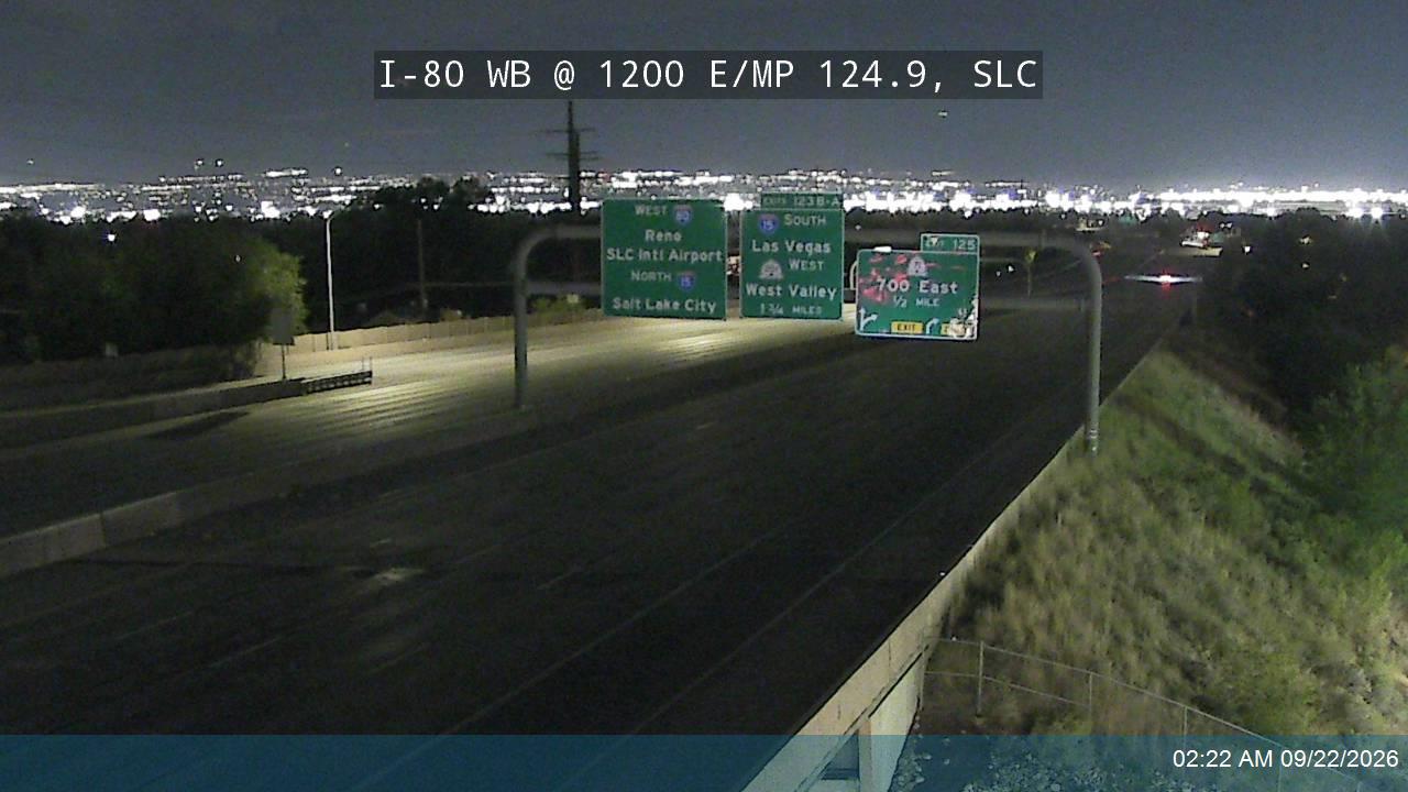 I-80 WB @ 1200 E / Highland Dr / MP 124.9, SLC