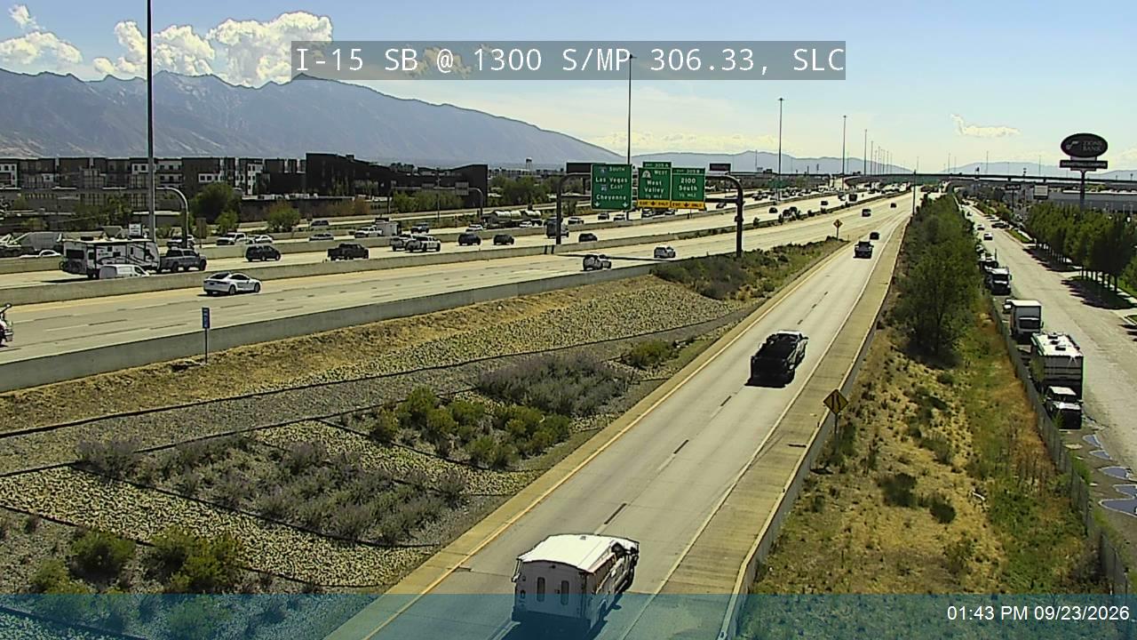I-15 SB @ 1300 S / MP 306.33, SLC
