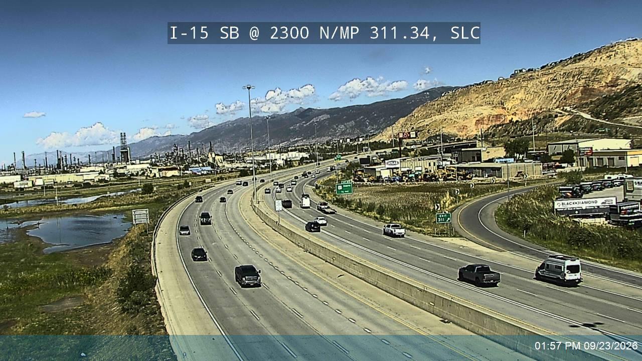 I-15 SB @ 2300 N / Warm Springs Rd / MP 311.34, SLC