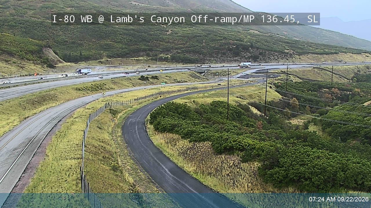 I-80 / Parleys Canyon WB @ Lambs Canyon Rd Off-ramp / MP 136.45, SL