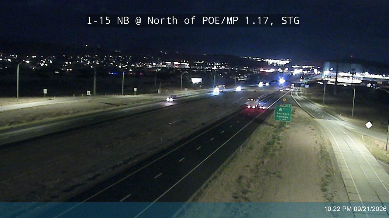 I-15 NB @ North of POE / MP 1.17, STG