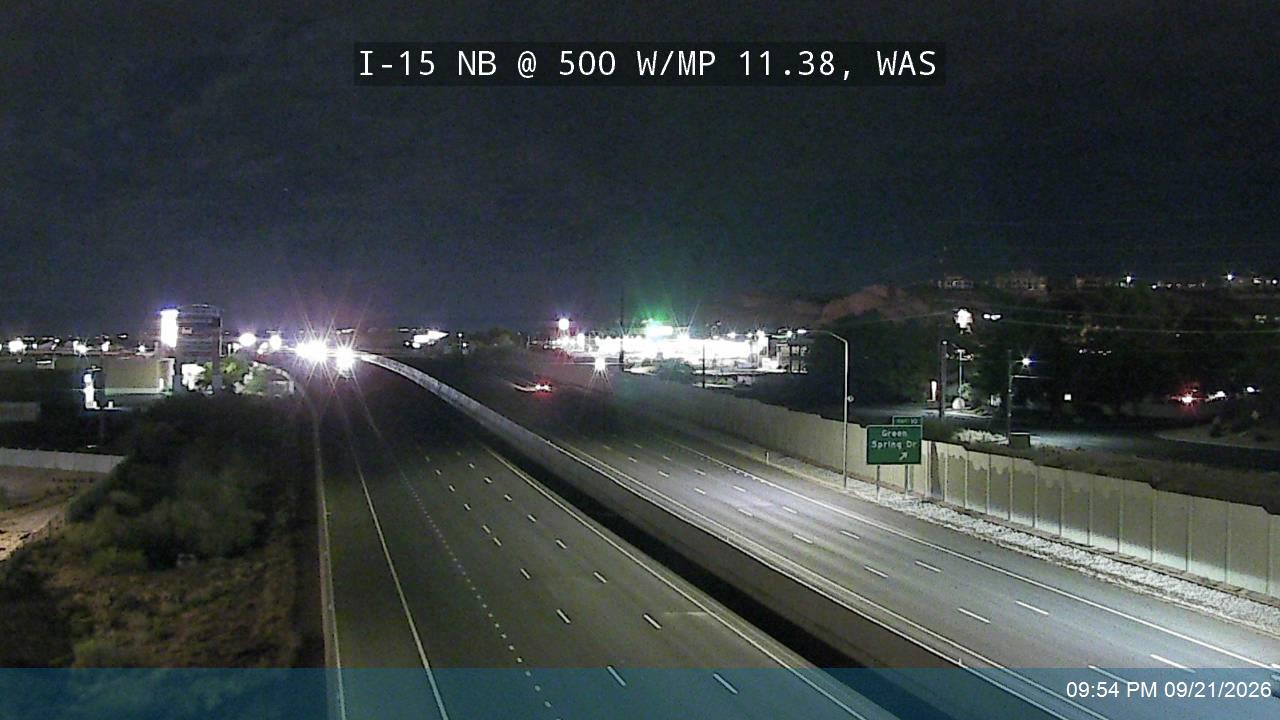 I-15 NB @ 500 W / MP 11.38, WAS